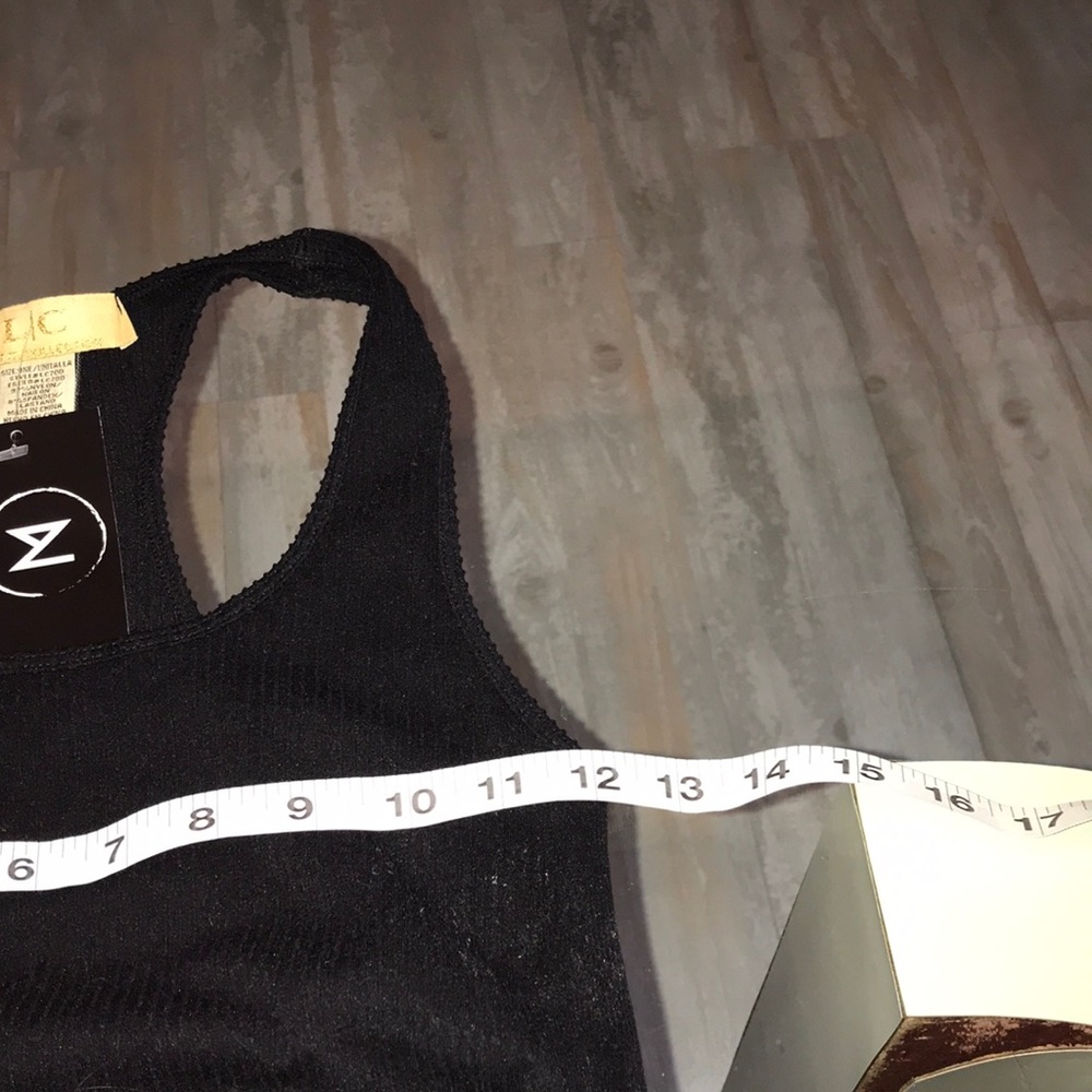 Black Ribbed Racer Back Tank Top - Picture 4 of 4